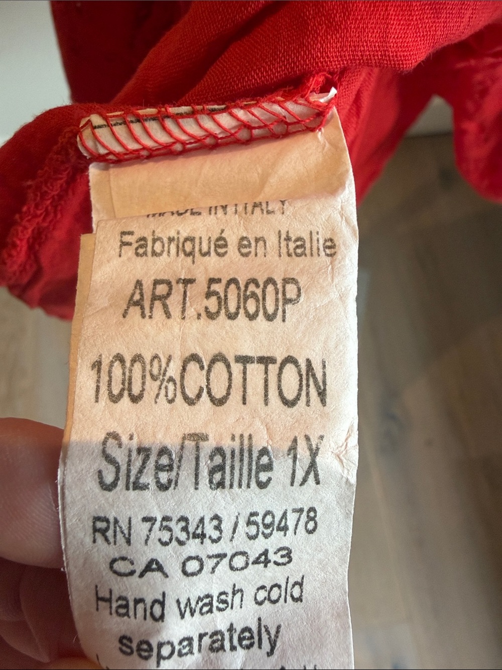 Bright Red Eyelet Dress with Puff Sleeves - Picture 8 of 8